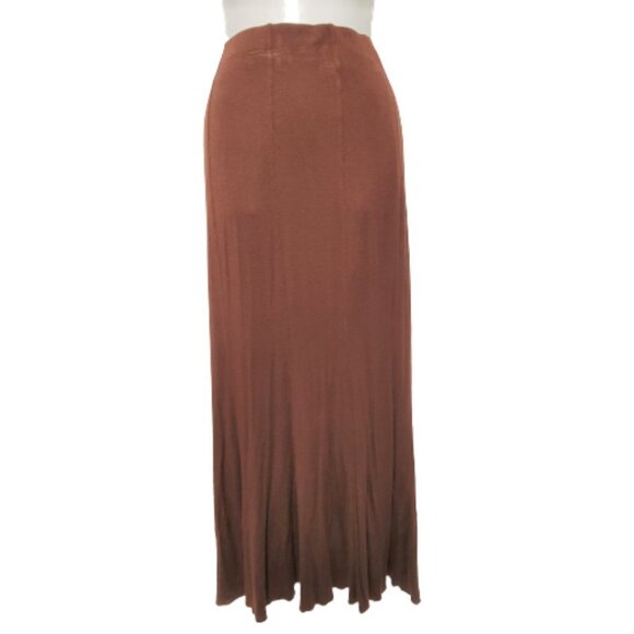 SLIM Fitting Figure Hugging Brown Long Stretchy Sexy Skirt - One Size Fits Most - Picture 1 of 5